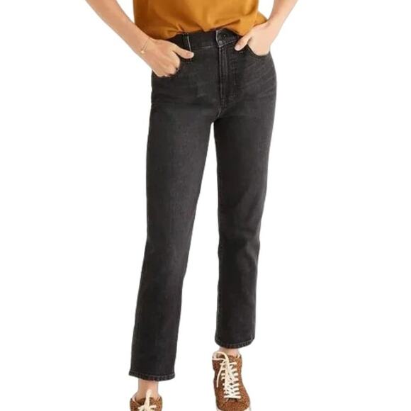 MADEWELL The Perfect Vintage Crop Jeans in Washed Black SZ 25 - Picture 1 of 12